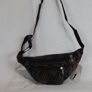 HAND WOVEN WAIST PACK WITH THREE POCKETS & BROCADE ACCENTS