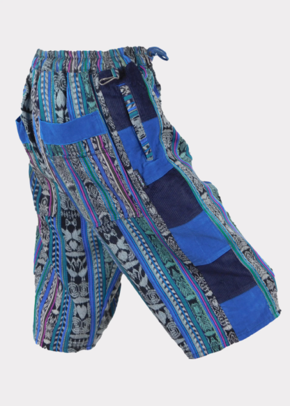 HAND WOVEN SHORTS WITH CORDUROY PATCHES - Image 3