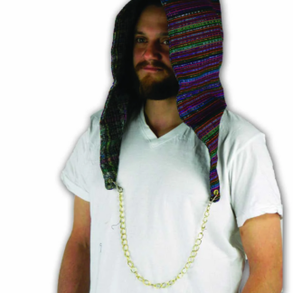 REVERSIBLE BURNER HOOD IN HAND WOVEN NATIVE IKAT