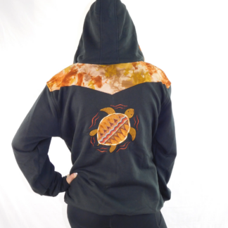 HOODED TERRAPIN FLEECE JACKET TIE-DYED AND EMBROIDERED