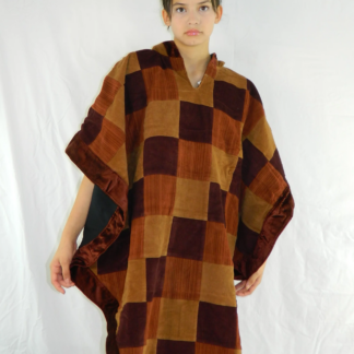 HOODED PATCHWORK PONCHO