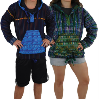HAND WOVEN HOODIE WITH HAND BROCADED ACCENTS