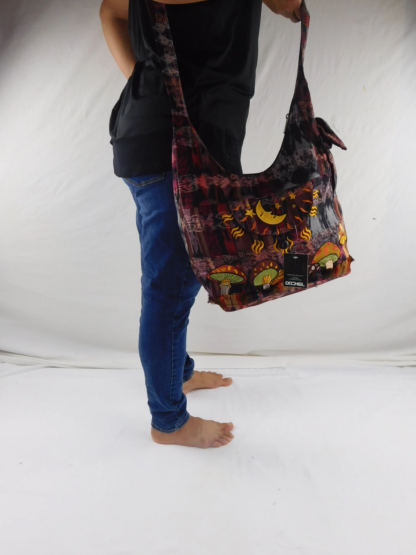 HAND WOVEN SADDLE BAG WITH MUSHROOM EMBROIDERY - Image 2
