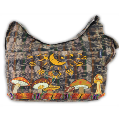 HAND WOVEN SADDLE BAG WITH MUSHROOM EMBROIDERY - Image 3