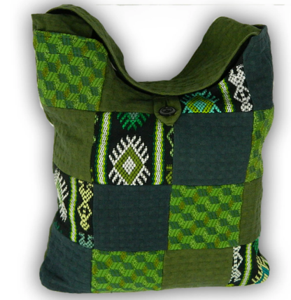 THE 'ERIKA' BAG, IN PATCHWORK CORDUROY AND BROCADED FABRIC - Image 2