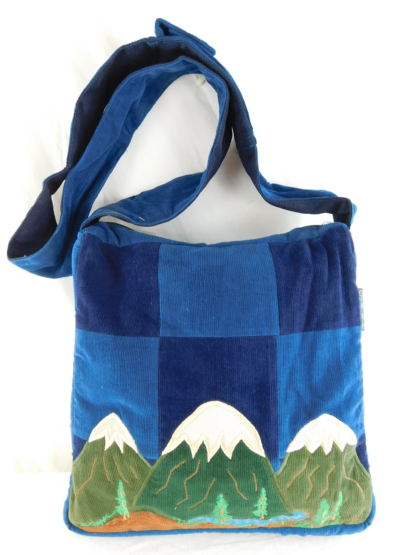 PATCHWORK SHOULDER BAG WITH MOUNTAIN APPLIQUE