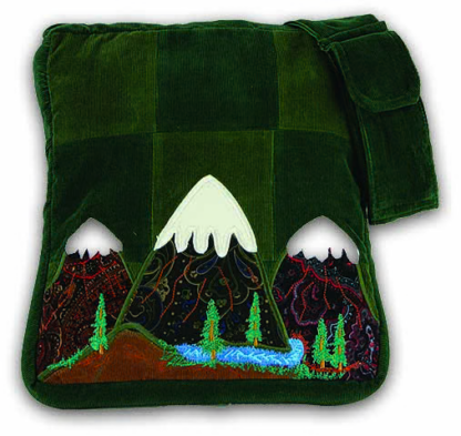 PATCHWORK SHOULDER BAG WITH MOUNTAIN APPLIQUE - Image 3