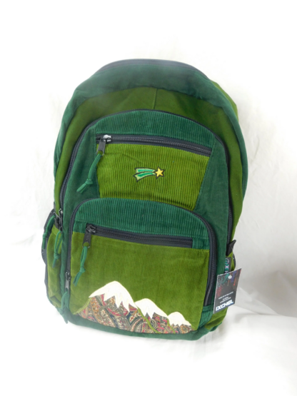 PATCHWORK CORDUROY BACKPACK WITH MOUNTAIN APPLIQUE - LARGE - Image 4