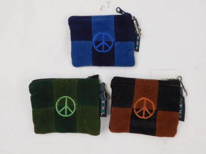 PATCHWORK ZIPPER CHANGE PURSE WITH PEACE SIGN - Image 2