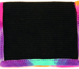 2-FOLD BLACK CORDUROY WALLET WITH TIE-DYED TRIM