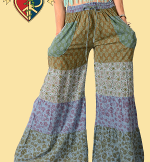 LITTLE WING TIER & PATCHWORK FAR-OUT FLARE PANTS