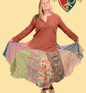 EXTRA LARGE INDIAN PRINT PATCH PANEL SKIRT