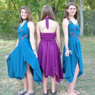 MID LENGTH COTTON SUMMER DRESS WITH HAND EMBROIDERY