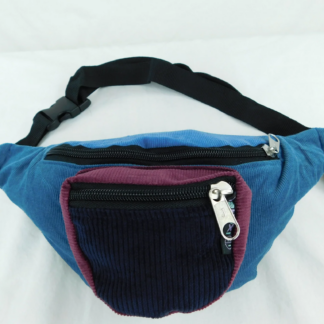 PATCHWORK CORDUROY WAIST PACK WITH THREE POCKETS