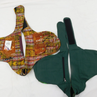 HAND WOVEN MULTI POCKET WAIST PACK WITH BROCADE ACCENTS